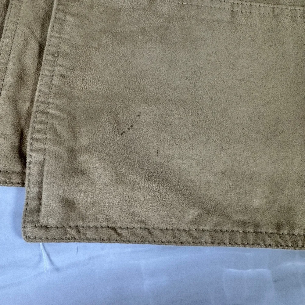 Set of 5 Pottery Barn Sage Green Paneled Placemats Soft Microfiber Cotton